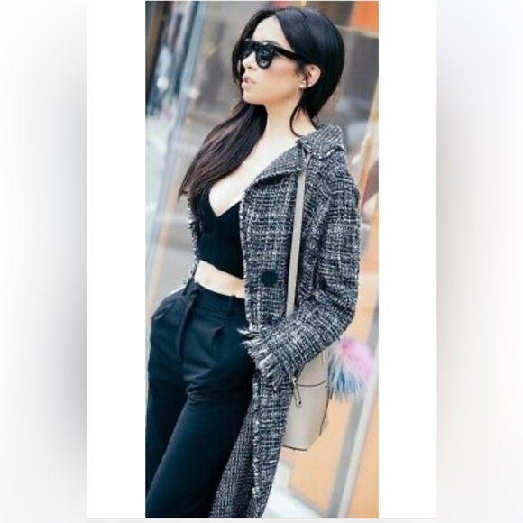 Zara nwt wool frayed edge coat - Picture 4 of 12